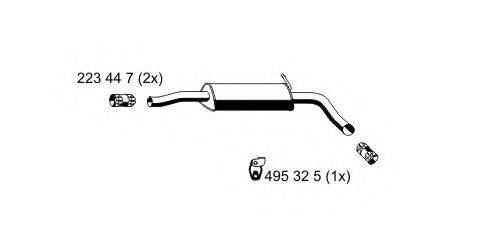 ERNST 645096 Середній глушник вихлопних газів