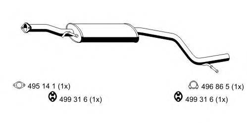 ERNST 344067 Середній глушник вихлопних газів