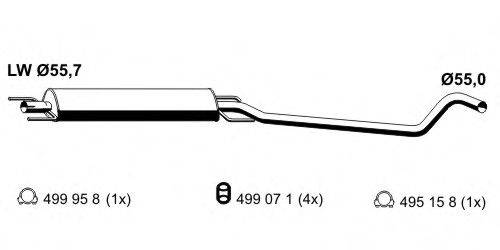 ERNST 056076 Середній глушник вихлопних газів