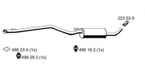 ERNST 331289 Середній глушник вихлопних газів