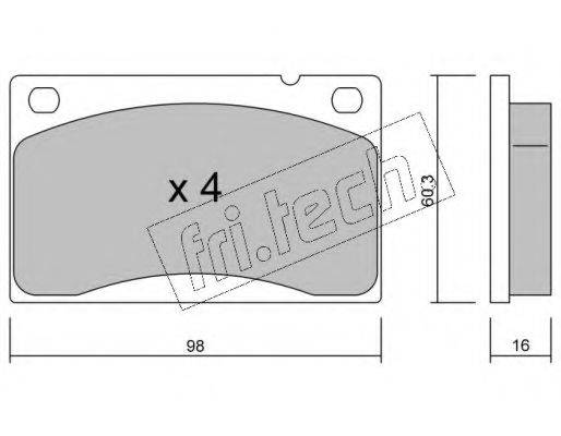 FRI.TECH. 0060 Комплект гальмівних колодок, дискове гальмо
