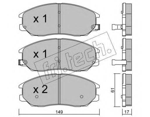 FRI.TECH. 6490 Комплект гальмівних колодок, дискове гальмо