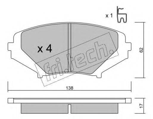 FRI.TECH. 7480 Комплект гальмівних колодок, дискове гальмо