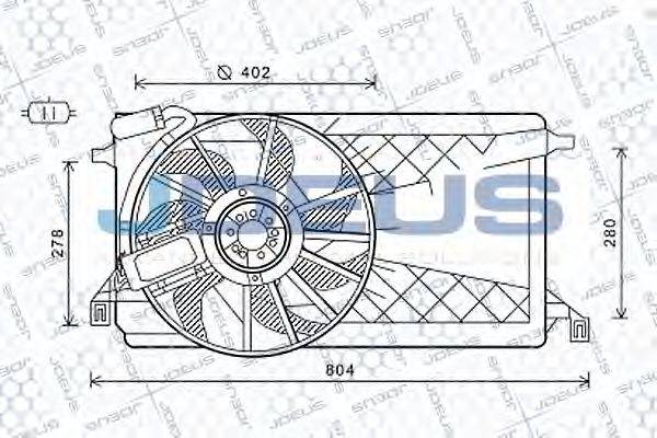 JDEUS EV121140 Вентилятор, охолодження двигуна