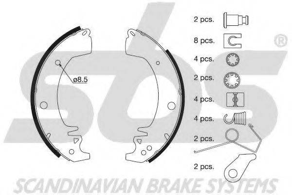 SBS 18512739445 Комплект гальмівних колодок