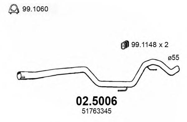 ASSO 025006 Труба вихлопного газу