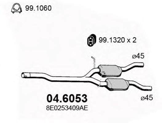 ASSO 046053 Середній глушник вихлопних газів