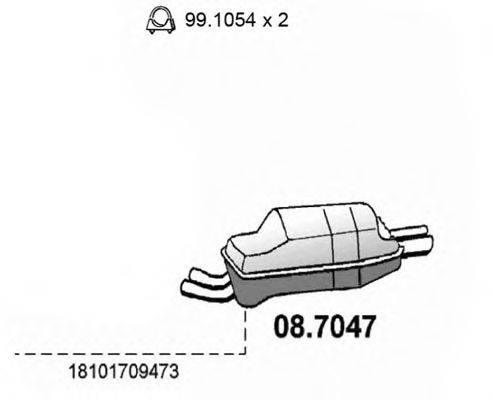ASSO 087047 Глушник вихлопних газів кінцевий