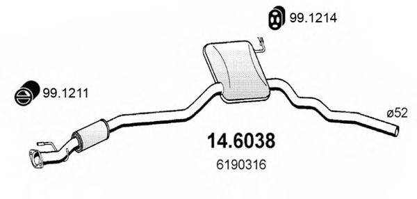 ASSO 146038 Середній глушник вихлопних газів