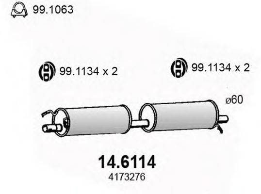 ASSO 146114 Середній глушник вихлопних газів