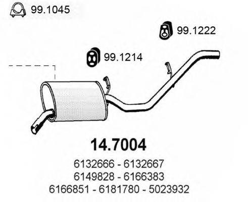 ASSO 147004 Глушник вихлопних газів кінцевий