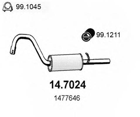 ASSO 147024 Глушник вихлопних газів кінцевий