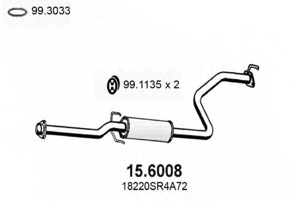 ASSO 156008 Середній глушник вихлопних газів