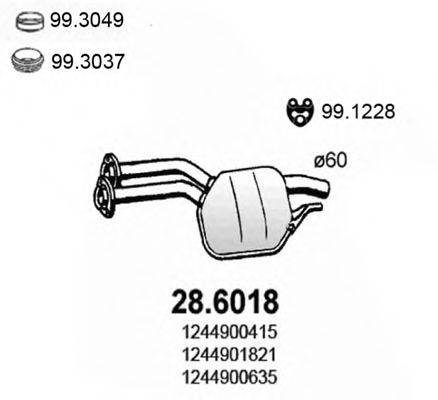 ASSO 286018 Середній глушник вихлопних газів