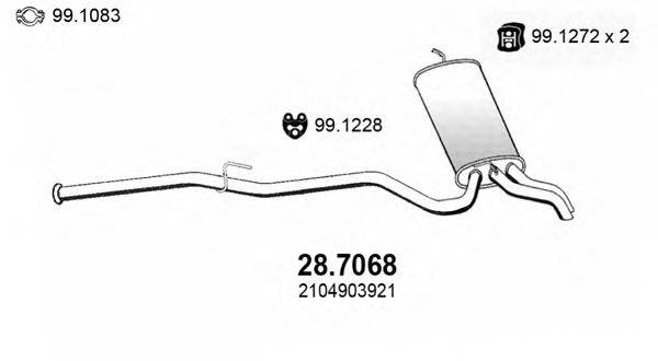 ASSO 287068 Глушник вихлопних газів кінцевий