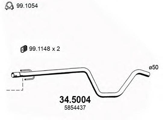 ASSO 345004 Труба вихлопного газу