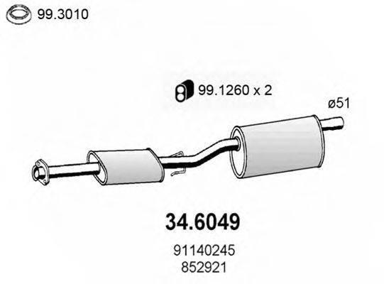 ASSO 346049 Середній глушник вихлопних газів