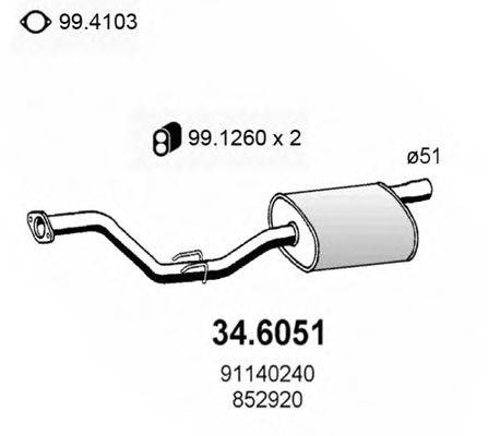 ASSO 346051 Середній глушник вихлопних газів