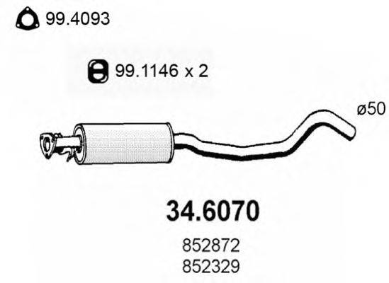 ASSO 346070 Середній глушник вихлопних газів