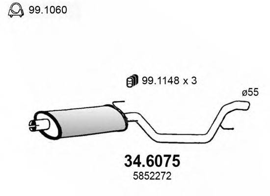 ASSO 346075 Середній глушник вихлопних газів