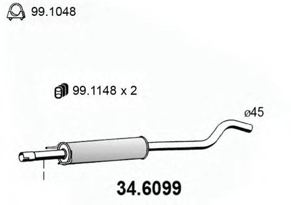 ASSO 346099 Середній глушник вихлопних газів