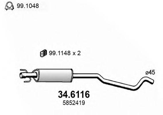 ASSO 346116 Середній глушник вихлопних газів