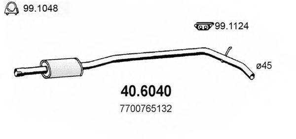 ASSO 406040 Середній глушник вихлопних газів