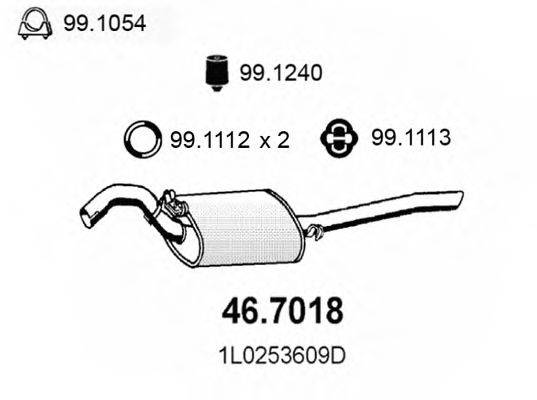 ASSO 467018 Глушник вихлопних газів кінцевий