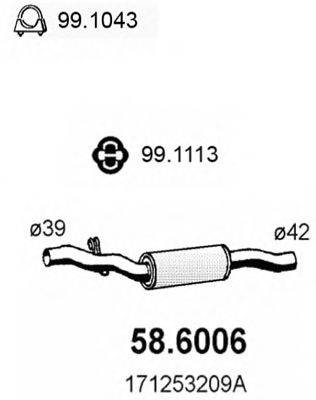 ASSO 586006 Середній глушник вихлопних газів