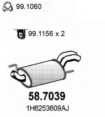 ASSO 587039 Глушник вихлопних газів кінцевий