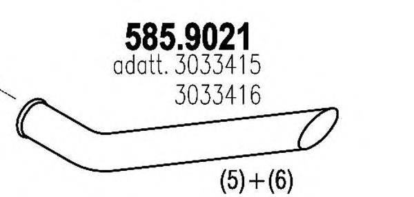 ASSO 5859021 Труба вихлопного газу