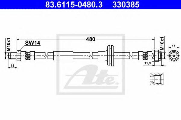 ATE 83611504803 Гальмівний шланг