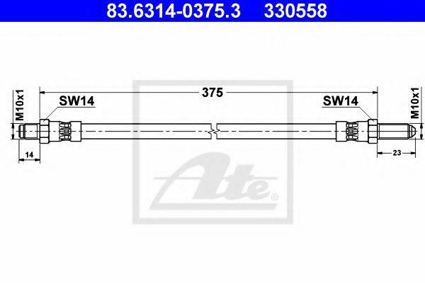 ATE 83631403753 Гальмівний шланг