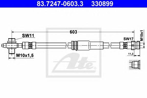 ATE 83724706033 Гальмівний шланг