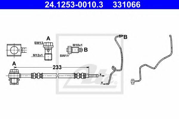 ATE 24125300103 Гальмівний шланг