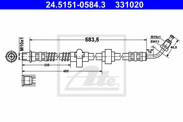 ATE 24515105843 Гальмівний шланг