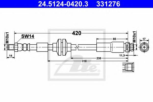 ATE 24512404203 Гальмівний шланг