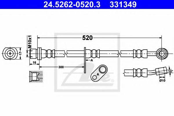 ATE 24526205203 Гальмівний шланг