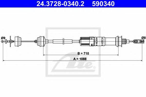 ATE 24372803402 Трос, управління зчепленням