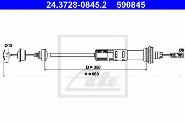 ATE 24372808452 Трос, управління зчепленням