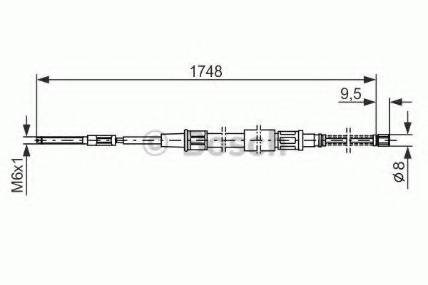 BOSCH 1987477046 Трос, стоянкова гальмівна система