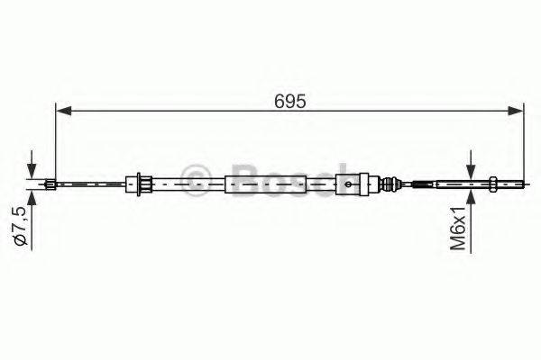 BOSCH 1987477572 Трос, стоянкова гальмівна система