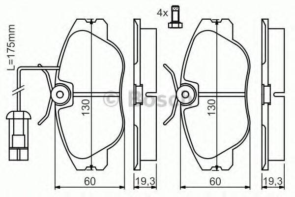 BOSCH 0986424374 Комплект гальмівних колодок, дискове гальмо