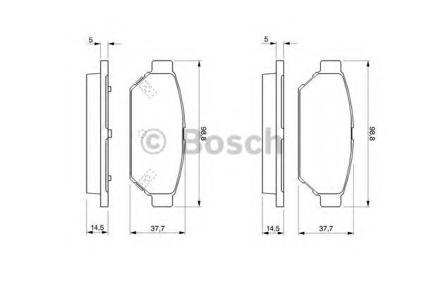 BOSCH 0986424464 Комплект гальмівних колодок, дискове гальмо