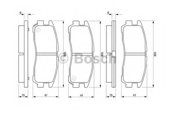 BOSCH 0986424467 Комплект гальмівних колодок, дискове гальмо