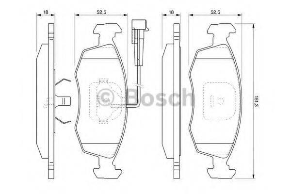 BOSCH 0986424515 Комплект гальмівних колодок, дискове гальмо