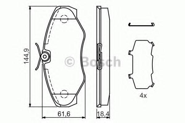 BOSCH 0986424531 Комплект гальмівних колодок, дискове гальмо