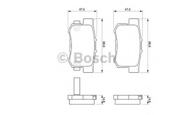 BOSCH 0986424771 Комплект гальмівних колодок, дискове гальмо