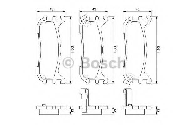 BOSCH 0986424782 Комплект гальмівних колодок, дискове гальмо