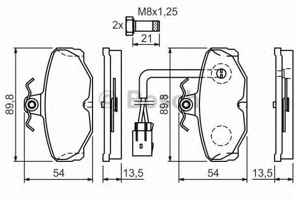 BOSCH 0986461767 Комплект гальмівних колодок, дискове гальмо